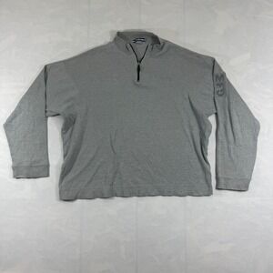 Marithe Francois Girbaud Sweater Mens L Gray Heather Long Sleeve Knit 1/4 Zipper